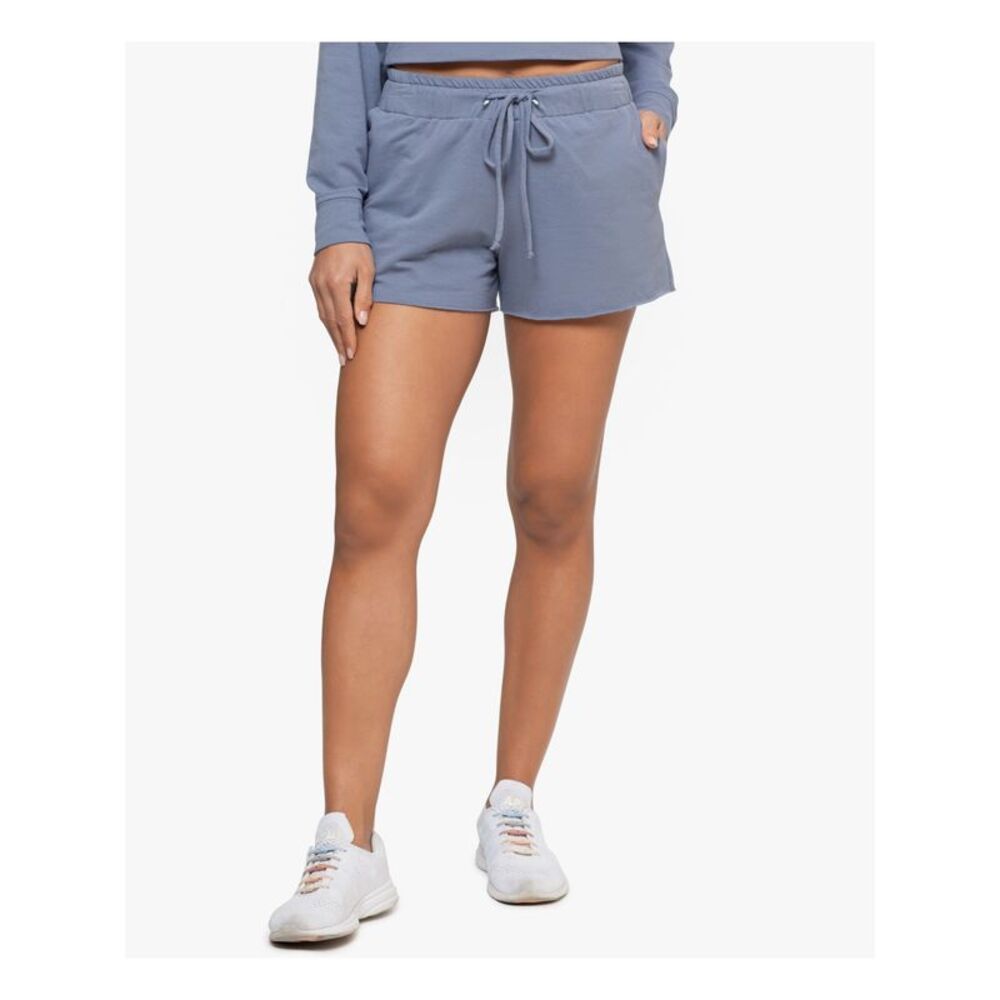 BAM BY BETSY & ADAM Womens Blue Cotton Blend Pocketed Tie Raw Hem Shorts S